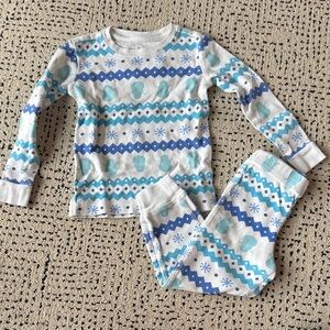 Primary Blue and White Patterned Kids Pajama Set